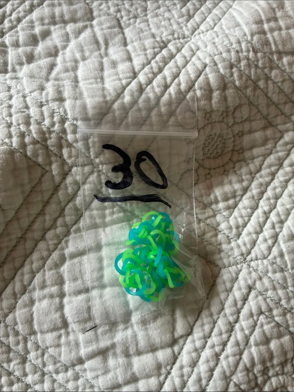 Kids Neon Green & Blue Hair Elastics Pack - 30 Count